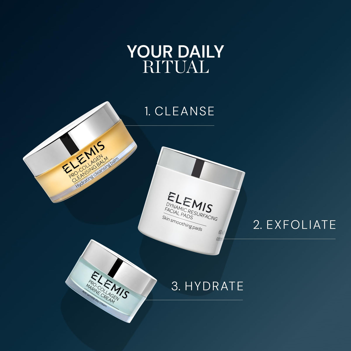 ELEMIS Dynamic Resurfacing Facial Pads - Blackhead Refining Treatment - Gentle Daily Skin Resurfacer - Lactic Acid, Tri-Enzyme - 60-Count Jar