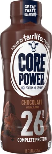 Core Power Protein Shake, Chocolate, 26g Bottle, 14oz, 12 Pack