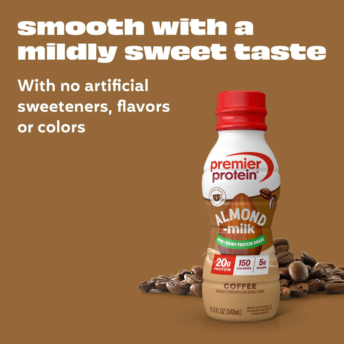 Premier Protein Non-Dairy Almondmilk Protein Shake, 20g, Chocolate, 12 Pack