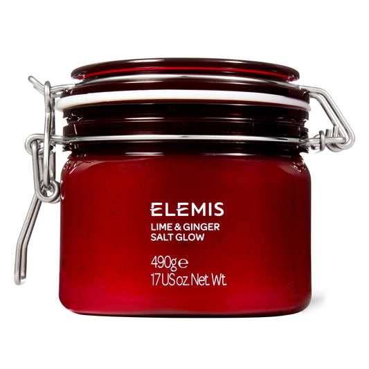 ELEMIS Exotic Lime & Ginger Salt Glow 490g, Invigorating Salt Scrub To Exfoliate & Soften Skin
