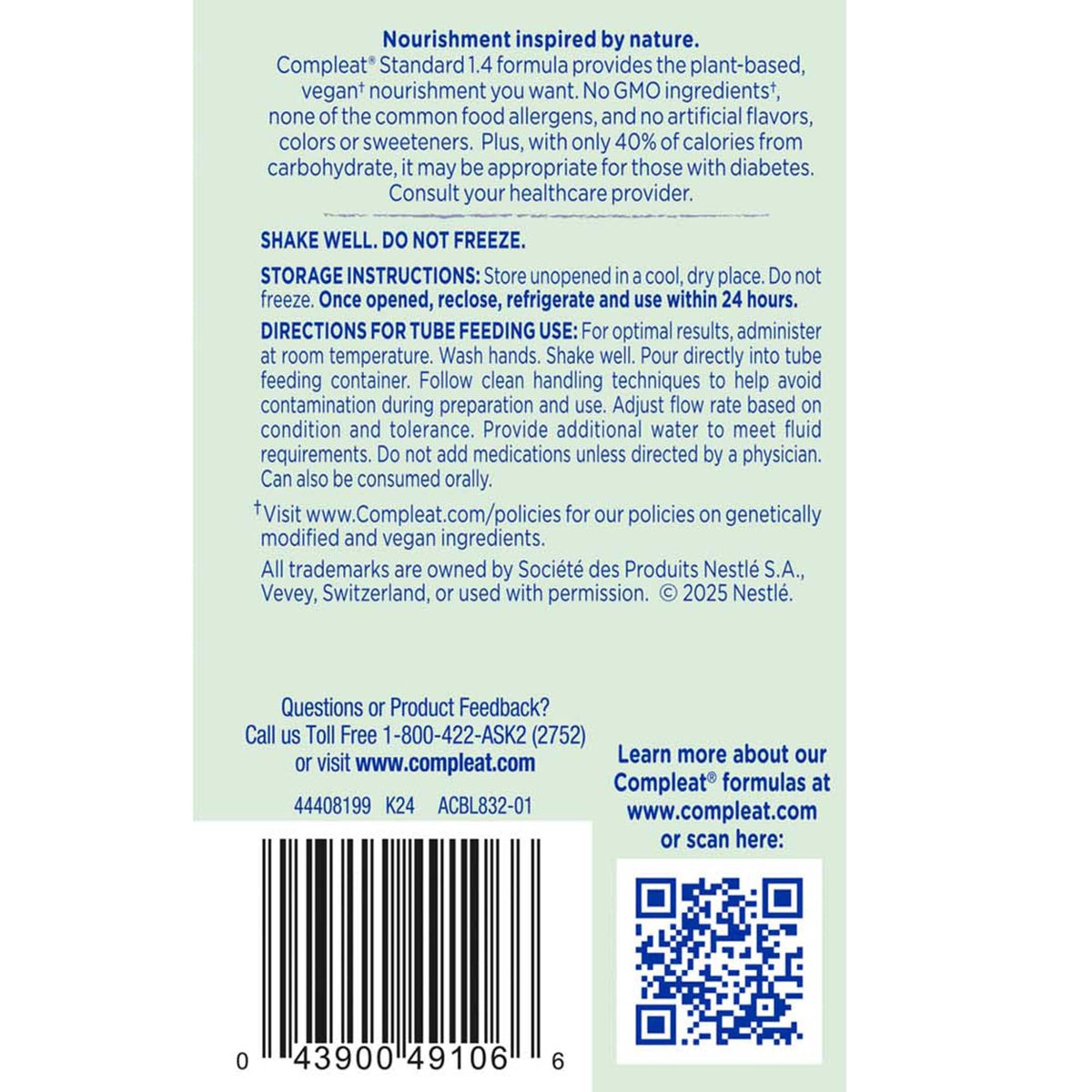 Compleat Standard 1.4mL, Vanilla Flavor, 24 Pack