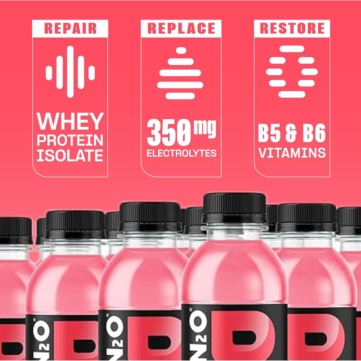 Protein2o Hydration Drink - 2-in-1 Liquid Clear Whey Protein Isolate and Electrolyte Drink - 20g Protein, Vitamins B5, B6 - Post-Workout Recovery - 16.9 Fl Oz - 12 Count Mixed Berry