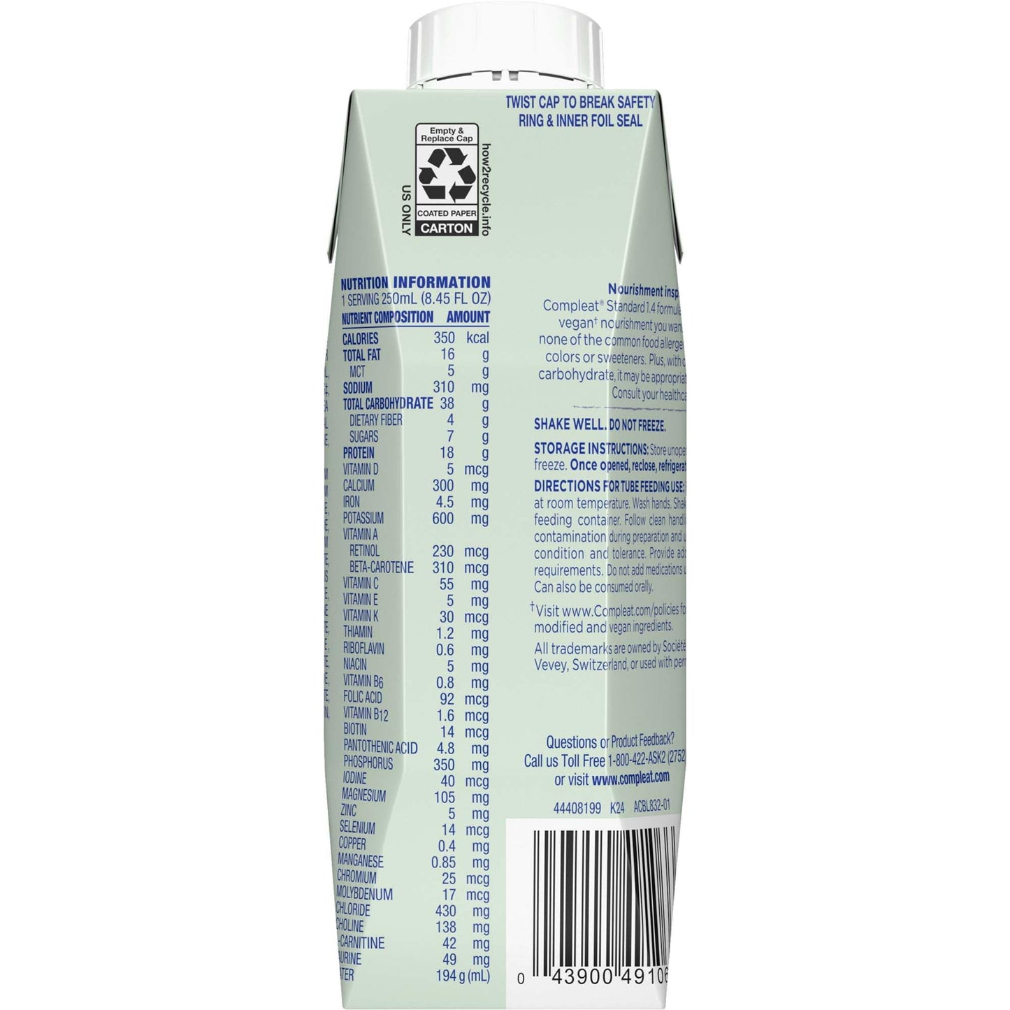 Compleat Standard 1.4mL, Vanilla Flavor, 24 Pack