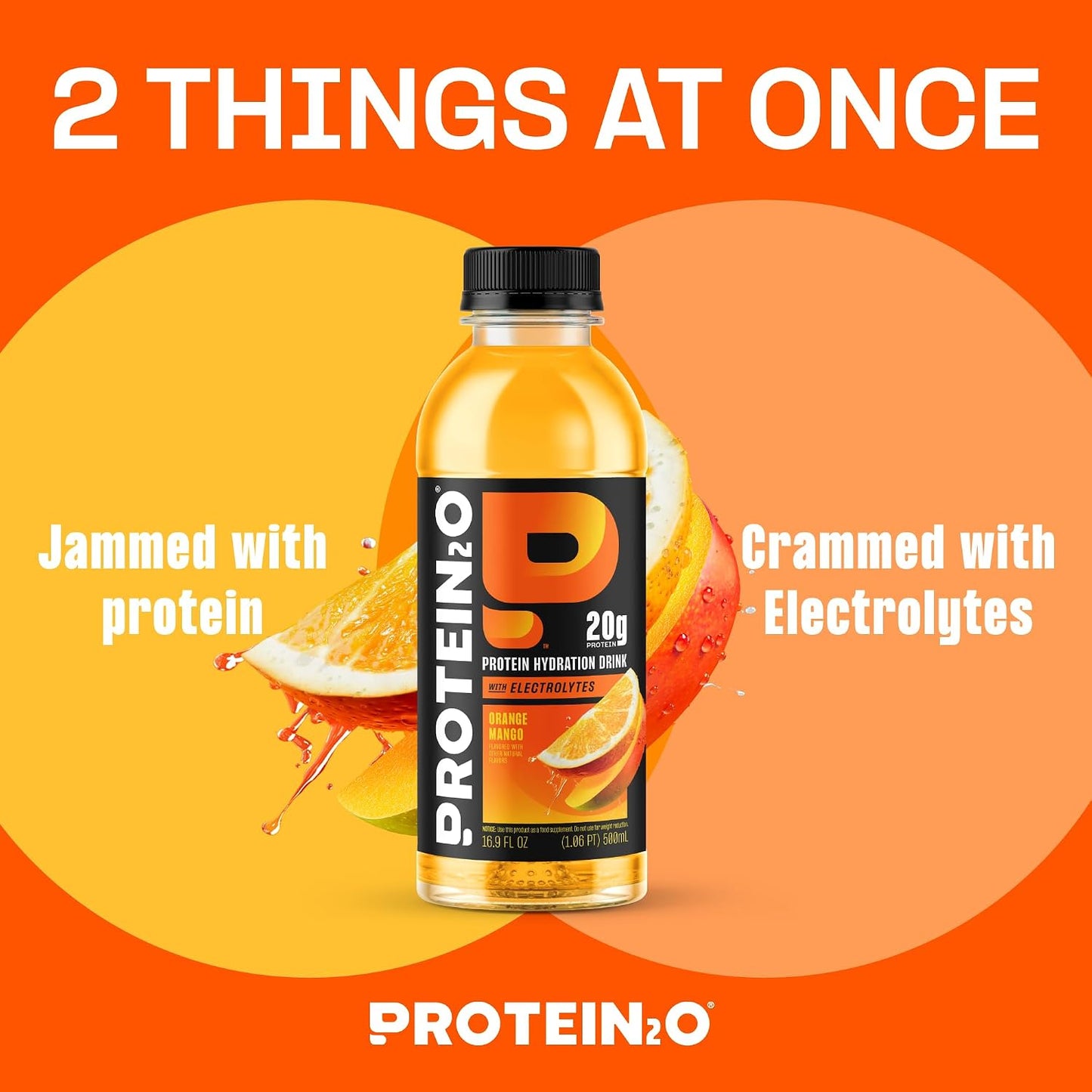 Protein2o Hydration Drink - 2-in-1 Liquid Clear Whey Protein Isolate and Electrolyte Drink - 20g Protein, Vitamins B5, B6 - Post-Workout Recovery - 16.9 Fl Oz - 12 Count Mixed Berry
