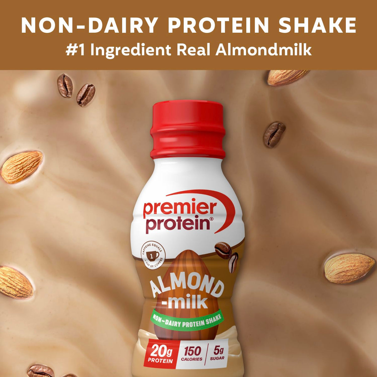 Premier Protein Non-Dairy Almondmilk Protein Shake, 20g, Chocolate, 12 Pack