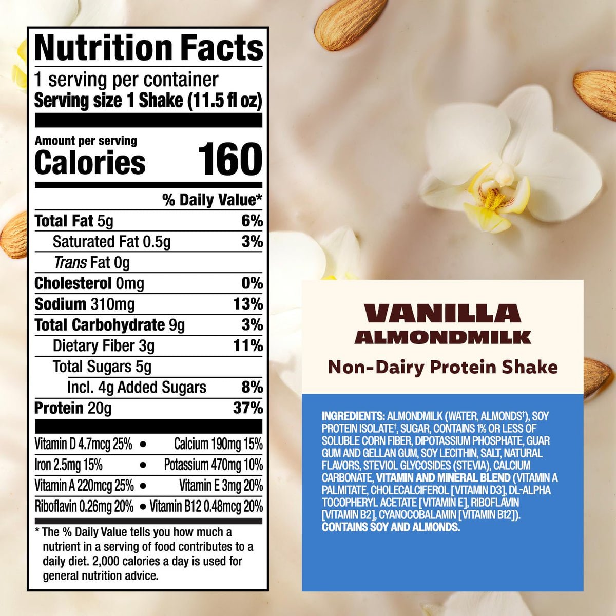 Premier Protein Non-Dairy Almondmilk Protein Shake, 20g, Chocolate, 12 Pack