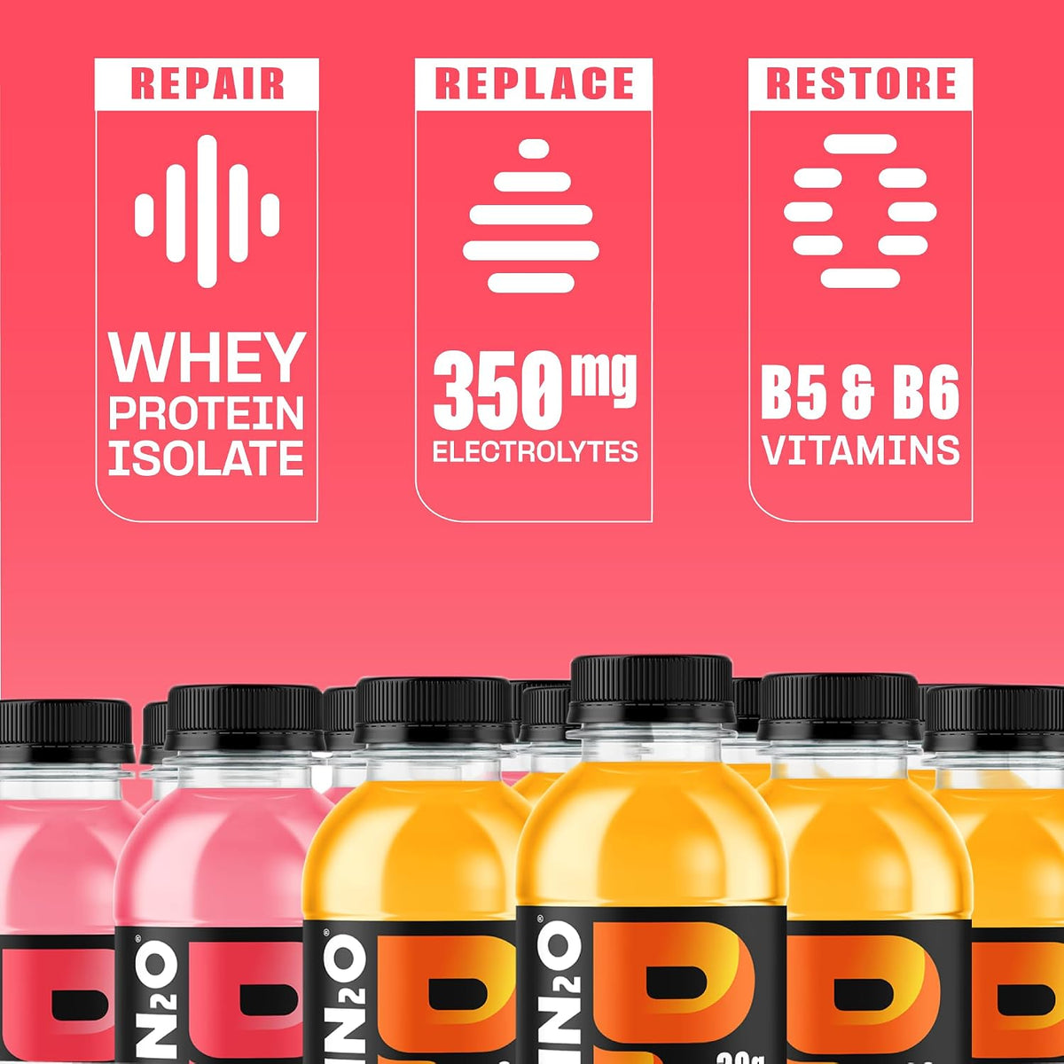 Protein2o Hydration Drink - 2-in-1 Liquid Clear Whey Protein Isolate and Electrolyte Drink - 20g Protein, Vitamins B5, B6 - Post-Workout Recovery - 16.9 Fl Oz - 12 Count Mixed Berry