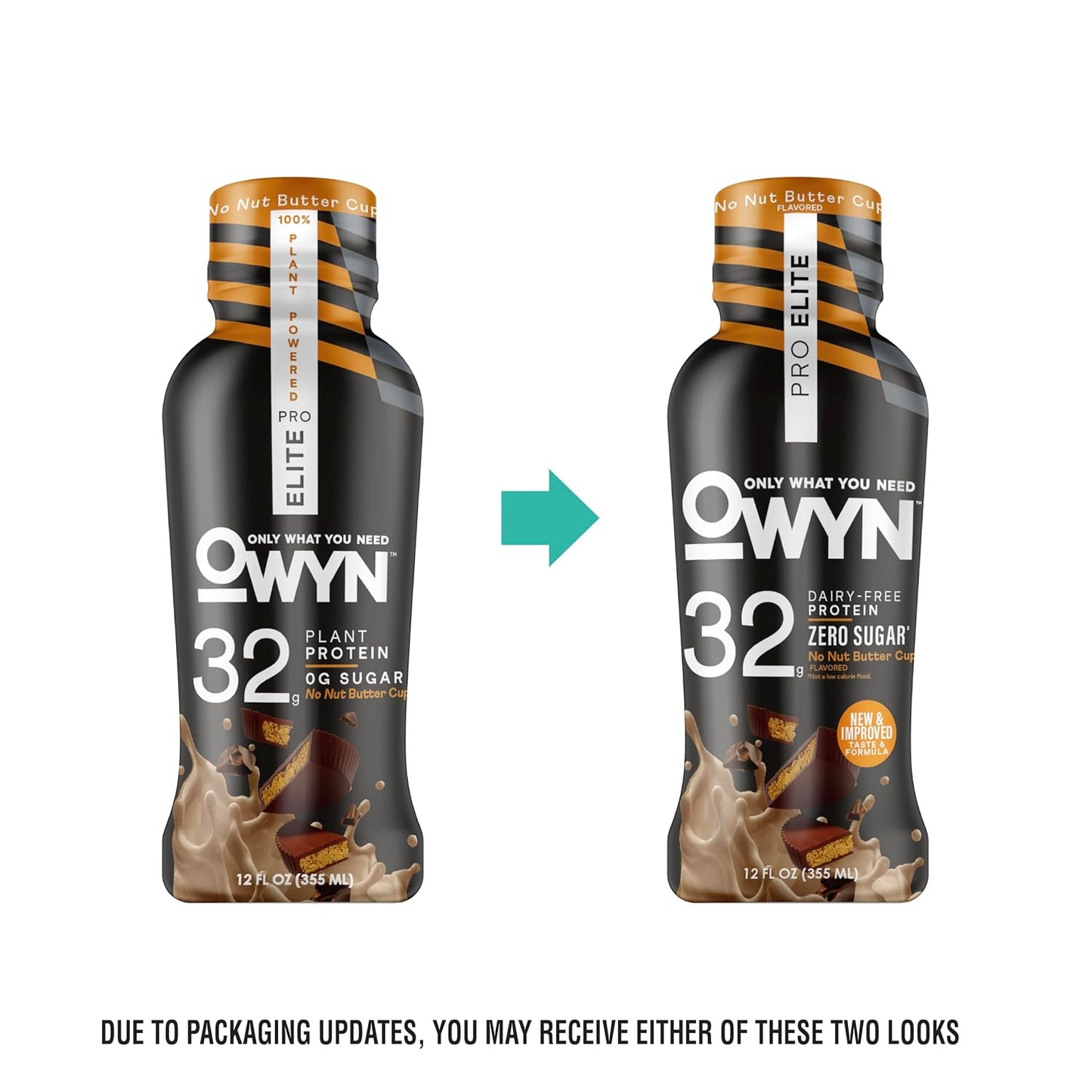 OWYN Only What You Need Pro Elite 32g Protein Shake Variety Pack, 12 Ct | No Nut Buttercup, Chocolate, Vanilla, 32g Protein, Zero Sugar, Dairy Free, Plant Protein, Individual 12fl oz Bottles