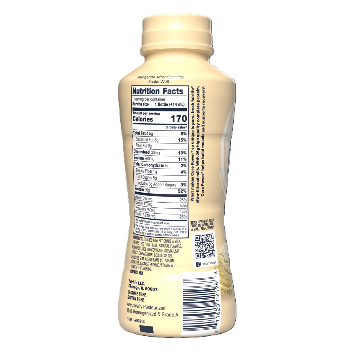 Core Power Protein Shake, Chocolate, 26g Bottle, 14oz, 12 Pack