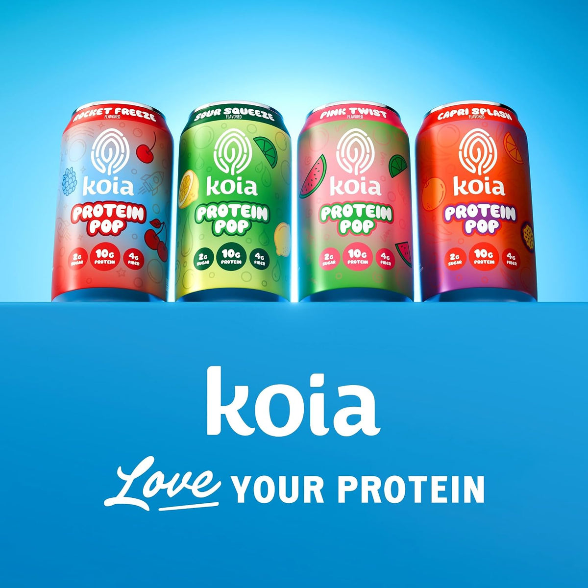 Koia Protein Pop, Clear, Plant-Based Protein, Capri Splash
