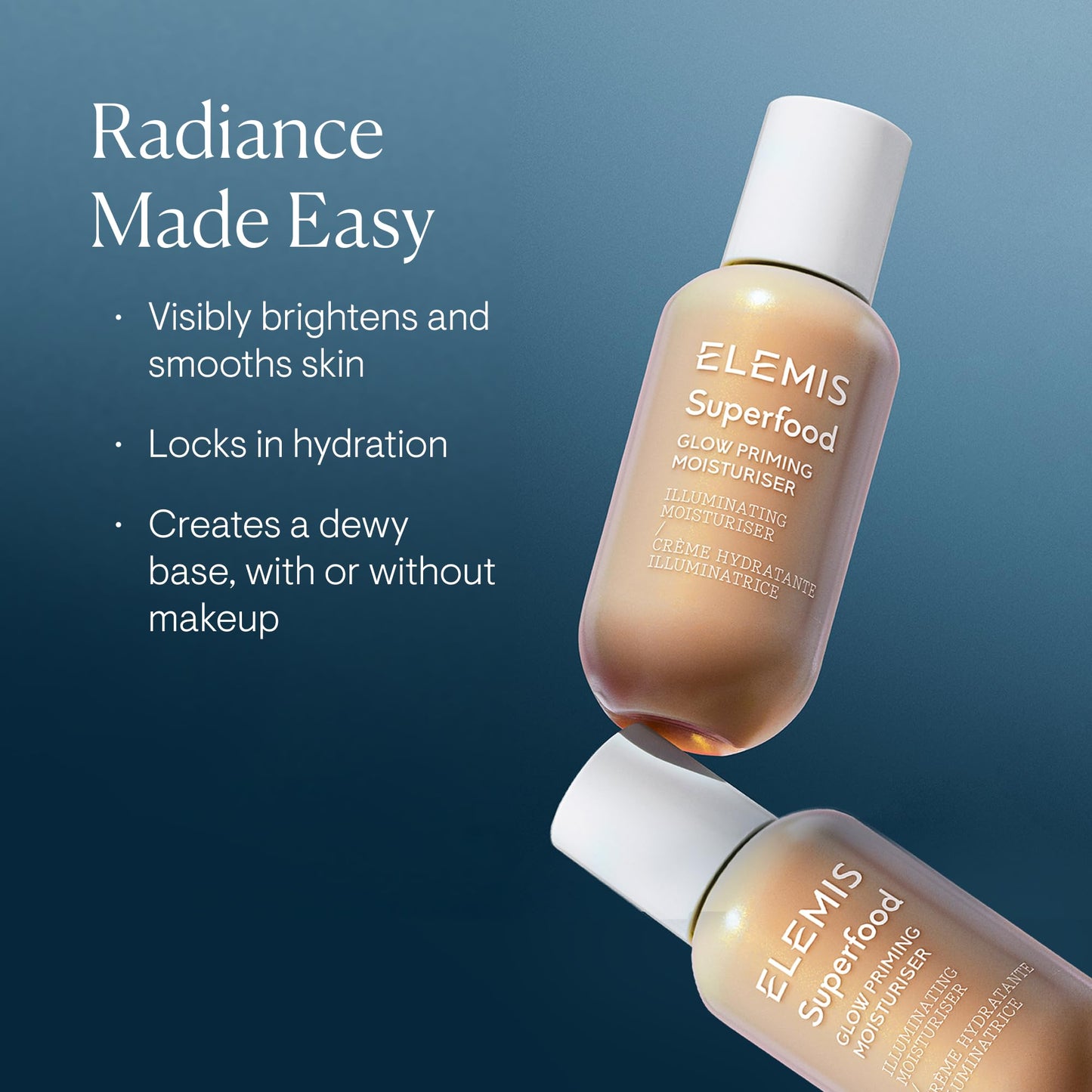 ELEMIS Superfood Glow Priming Moisturizer 60ml – Radiance-Boosting Daily Moisturizer & Face Primer for Glowing Skin