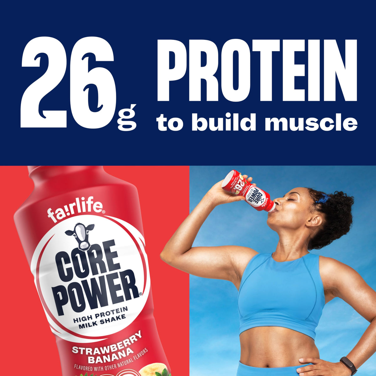 Core Power Protein Shake, Chocolate, 26g Bottle, 14oz, 12 Pack