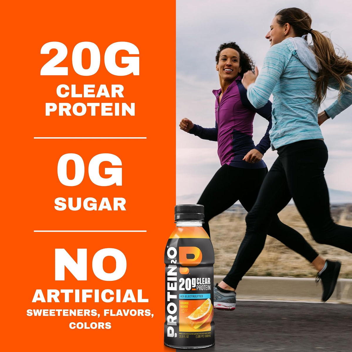 Protein2o Hydration Drink - 2-in-1 Liquid Clear Whey Protein Isolate and Electrolyte Drink - 20g Protein, Vitamins B5, B6 - Post-Workout Recovery - 16.9 Fl Oz - 12 Count Mixed Berry