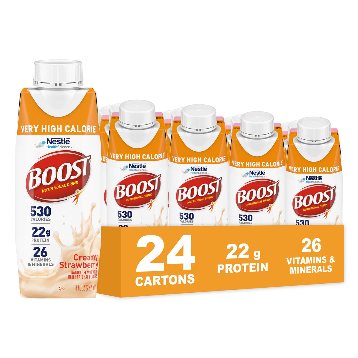 BOOST Very High Calorie Nutritional Drink, Variety Pack, 8 Fl Oz, 24 pk