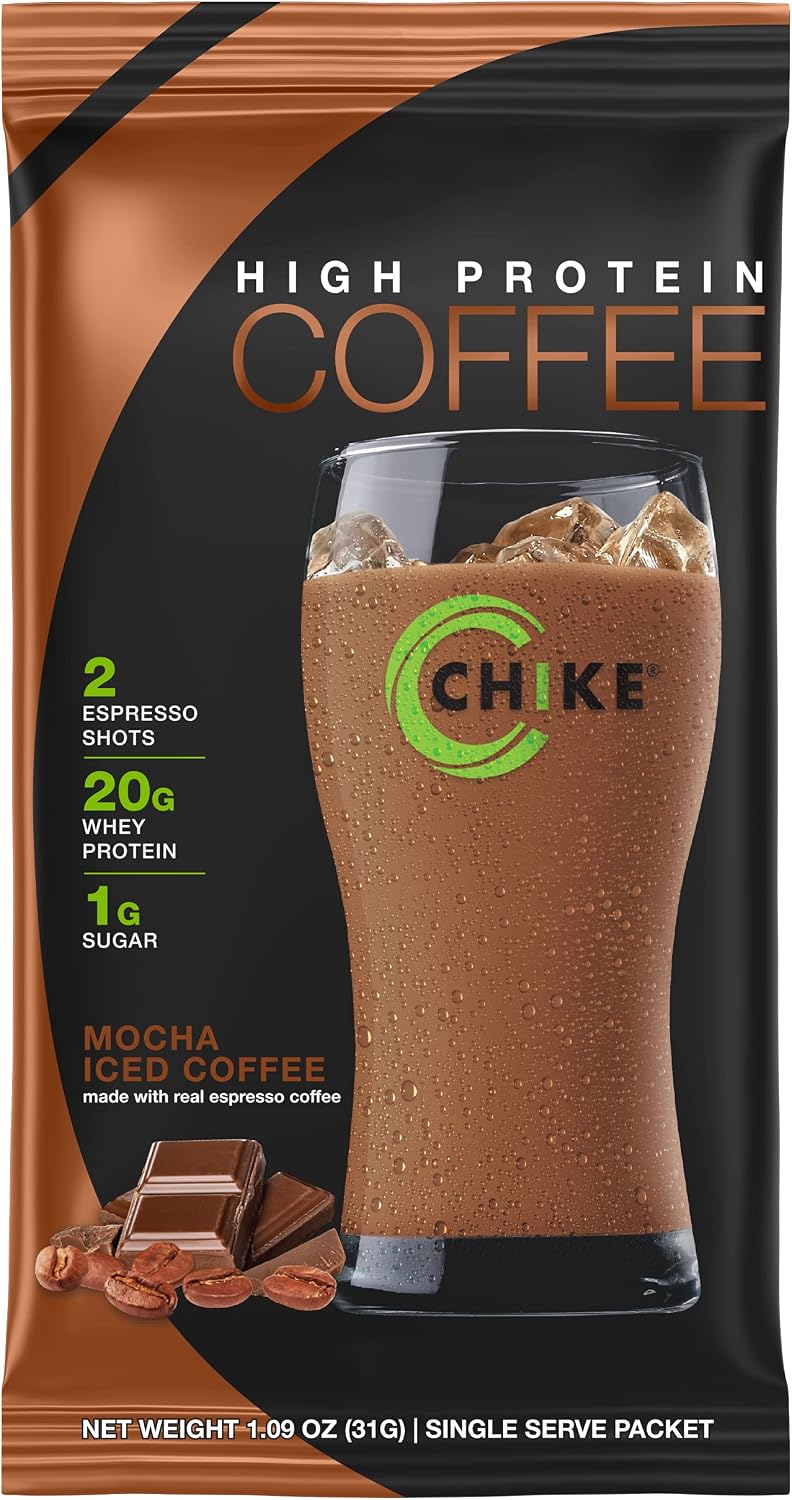Chike High Protein Iced Coffee, 12 Single Serving Packets (Mocha)