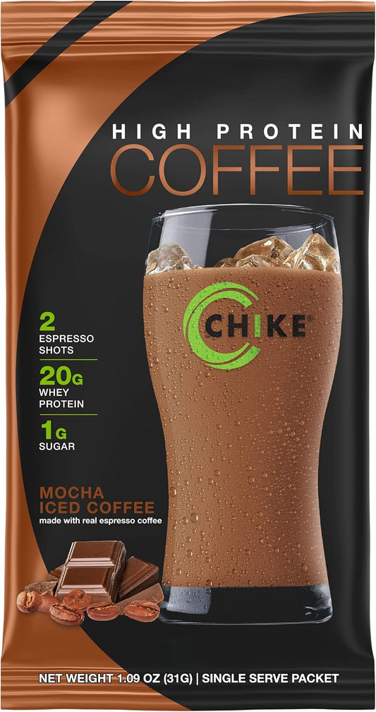 Chike High Protein Iced Coffee, 12 Single Serving Packets (Mocha)