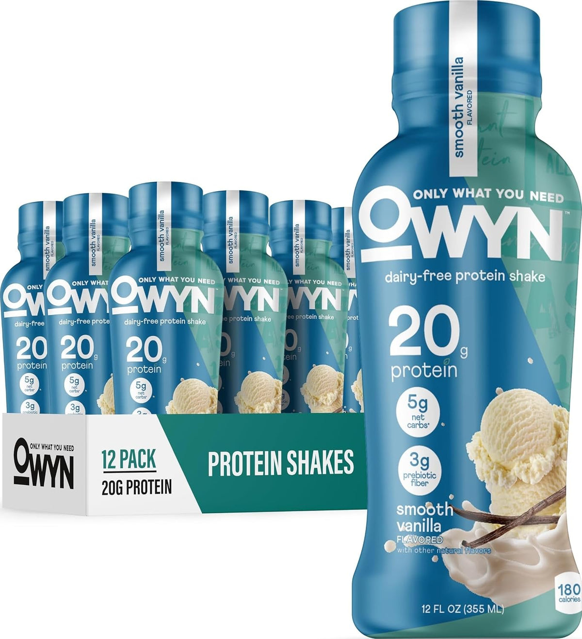 OWYN Only What You Need Smooth Vanilla Flavored 20g Protein Shake, 12 Ct