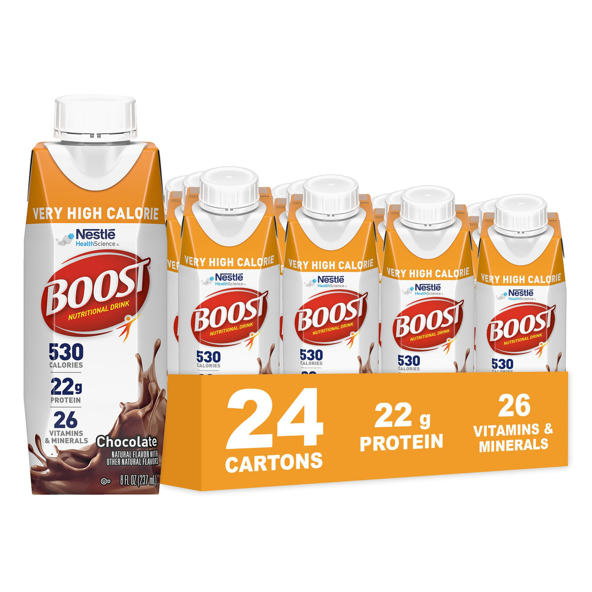 BOOST Very High Calorie Nutritional Drink, Variety Pack, 8 Fl Oz, 24 pk