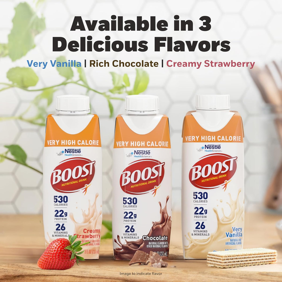 BOOST Very High Calorie Nutritional Drink, Variety Pack, 8 Fl Oz, 24 pk